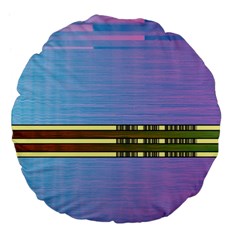 Glitched Vaporwave Hack The Planet Large 18  Premium Flano Round Cushions by WetdryvacsLair