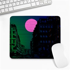 Vaporwave Old Moon Over Nyc Large Mousepads by WetdryvacsLair