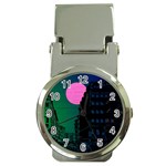 Vaporwave Old Moon Over NYC Money Clip Watches Front