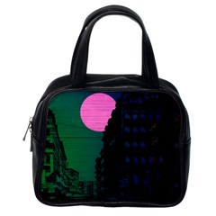 Vaporwave Old Moon Over Nyc Classic Handbag (one Side) by WetdryvacsLair