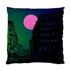 Vaporwave Old Moon Over Nyc Standard Cushion Case (two Sides) by WetdryvacsLair