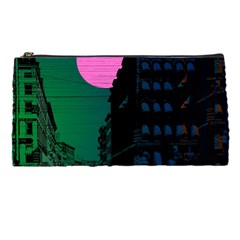 Vaporwave Old Moon Over Nyc Pencil Case by WetdryvacsLair