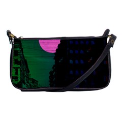 Vaporwave Old Moon Over Nyc Shoulder Clutch Bag by WetdryvacsLair