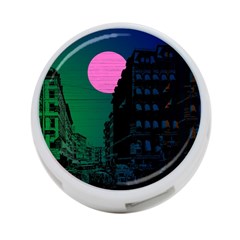 Vaporwave Old Moon Over Nyc 4-port Usb Hub (two Sides) by WetdryvacsLair