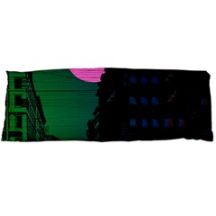 Vaporwave Old Moon Over Nyc Body Pillow Case Dakimakura (two Sides) by WetdryvacsLair