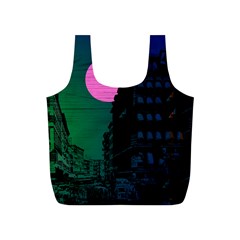 Vaporwave Old Moon Over Nyc Full Print Recycle Bag (s) by WetdryvacsLair