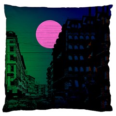 Vaporwave Old Moon Over Nyc Standard Flano Cushion Case (two Sides) by WetdryvacsLair