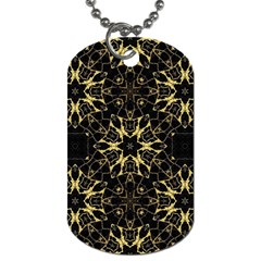 Black And Gold Pattern Dog Tag (two Sides) by Dazzleway