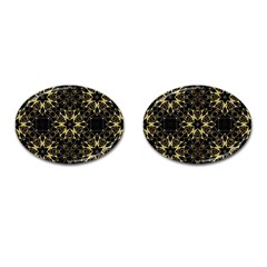 Black And Gold Pattern Cufflinks (oval) by Dazzleway