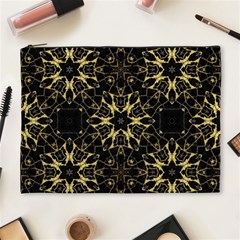 Black And Gold Pattern Cosmetic Bag (xl) by Dazzleway