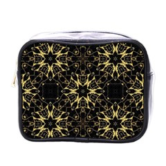 Black And Gold Pattern Mini Toiletries Bag (one Side) by Dazzleway