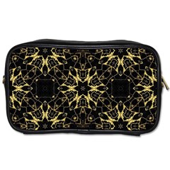 Black And Gold Pattern Toiletries Bag (one Side) by Dazzleway