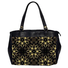 Black And Gold Pattern Oversize Office Handbag (2 Sides) by Dazzleway