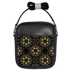 Black And Gold Pattern Girls Sling Bag by Dazzleway