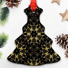 Black And Gold Pattern Christmas Tree Ornament (two Sides) by Dazzleway