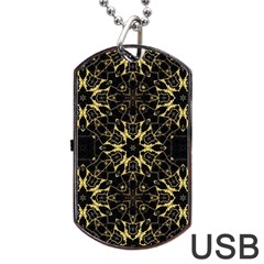 Black And Gold Pattern Dog Tag Usb Flash (one Side) by Dazzleway