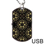 Black and gold pattern Dog Tag USB Flash (Two Sides) Front