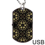 Black and gold pattern Dog Tag USB Flash (Two Sides) Back