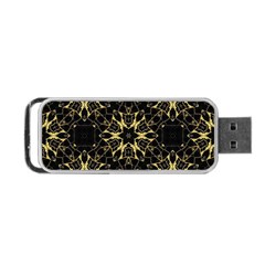 Black And Gold Pattern Portable Usb Flash (one Side) by Dazzleway