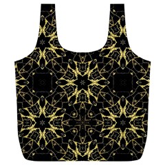 Black And Gold Pattern Full Print Recycle Bag (xl) by Dazzleway