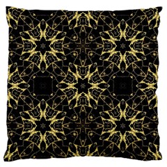 Black And Gold Pattern Large Flano Cushion Case (two Sides) by Dazzleway