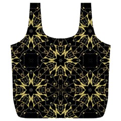 Black And Gold Pattern Full Print Recycle Bag (xxl) by Dazzleway