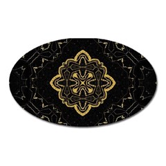 Ornate Black And Gold Oval Magnet