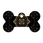 Ornate black and gold Dog Tag Bone (One Side) Front