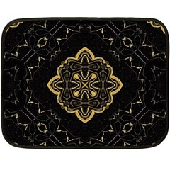 Ornate Black And Gold Fleece Blanket (mini) by Dazzleway