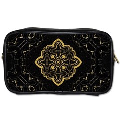 Ornate Black And Gold Toiletries Bag (one Side) by Dazzleway