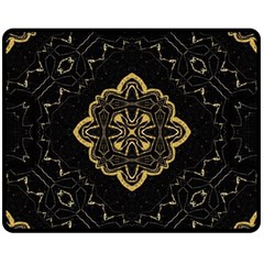 Ornate Black And Gold Fleece Blanket (medium)  by Dazzleway