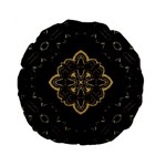 Ornate black and gold Standard 15  Premium Round Cushions Front