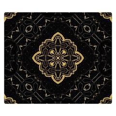 Ornate Black And Gold Double Sided Flano Blanket (small)  by Dazzleway