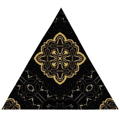 Ornate Black And Gold Wooden Puzzle Triangle by Dazzleway