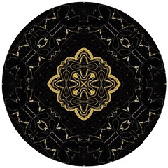 Ornate Black And Gold Wooden Puzzle Round by Dazzleway