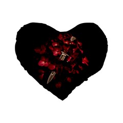 Love Deception Concept Artwork Standard 16  Premium Flano Heart Shape Cushions by dflcprintsclothing