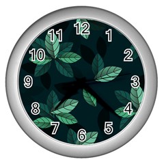 Foliage Wall Clock (silver) by HermanTelo