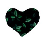 Foliage Standard 16  Premium Flano Heart Shape Cushions Back