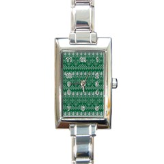 Christmas Knit Digital Rectangle Italian Charm Watch