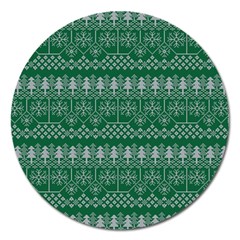 Christmas Knit Digital Magnet 5  (round)