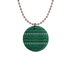 Christmas Knit Digital 1  Button Necklace