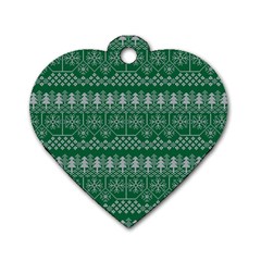 Christmas Knit Digital Dog Tag Heart (one Side)