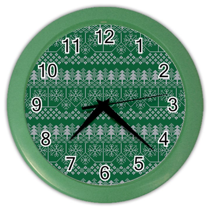 Christmas Knit Digital Color Wall Clock