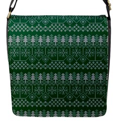 Christmas Knit Digital Flap Closure Messenger Bag (s)