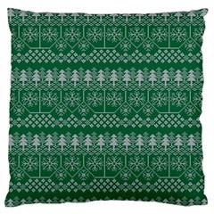 Christmas Knit Digital Large Flano Cushion Case (one Side)