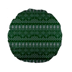 Christmas Knit Digital Standard 15  Premium Flano Round Cushions