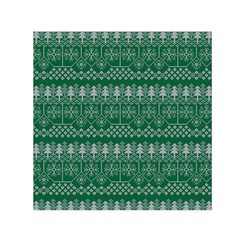 Christmas Knit Digital Small Satin Scarf (square)