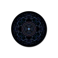 Mandala - 0007 - Complications Rubber Round Coaster (4 Pack)  by WetdryvacsLair