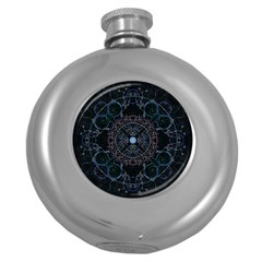 Mandala - 0007 - Complications Round Hip Flask (5 Oz) by WetdryvacsLair