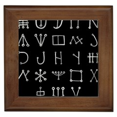 Heinrich Cornelius Agrippa Of Occult Philosophy 1651 Malachim Alphabet Collected Inverted Square Framed Tile by WetdryvacsLair